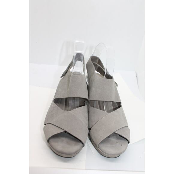Nurture Gray Suede Sairyn Wedge Heel Sandals sz 9M - Picture 3 of 5